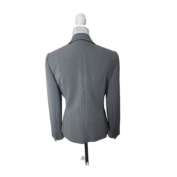 TAHARI Blazer Gray Two-Button Jacket Gray Herringbone Womens 8 - Picture 4 of 8